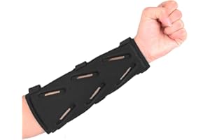 KRATARC Archery Arm Guard Adjustable Protective 3-Strap Accessory Lightweight Hunting Target Shooting Adult Unisex (Black- Length 7'')