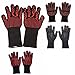 Produktbild HTAIYN Mikrowellenherd-Handschuh Hohe Temperaturbeständigkeit Rutschfeste Ofenhandschuhe Wärmedämmung Küche Popular (Color : Red striped)