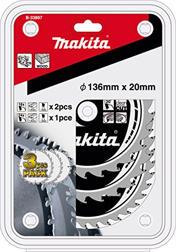 Makita B-33897 Specialized Sägeblatt – Set, 3-teilig, 136 mm für Akku – Handkreissägen - 2