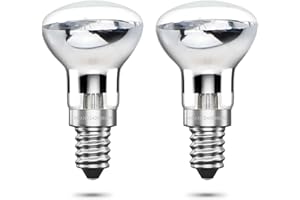 Bonlux E14 40W R39 Lámparas de lava Bombillas reflectoras Focos Regulables Blanco cálido 2400-2600K Base de tornillo Edison Bombillas SES Ángulo de haz de 360 ​​grados 240V, paquete de 2