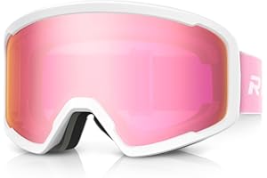RIOROO Gafas de Esquí,Máscara Gafas Esquí Snowboard Nieve Espejo para Mujer Hombre,Doble Lente OTG Anti Niebla 100% Protección UV