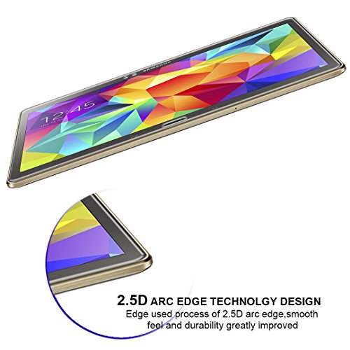 Samsung Galaxy Tab S 10.5 Zoll (SM-T800/SM-T805) Panzerglas Schutzfolie, iVoler® Premium Panzerglasfolie folie Displayschutzfolie Hartglas Gehärtetem Glas DisplayPanzerglas Schutzfolie Displayschutz Tempered Glass Screen Protector für Samsung Galaxy Tab S 10.5“ (SM-T800/SM-T805) – 0,3mm Dünn, 9H Härtegrad, 2.5D Abgerundete Kanten – [Kratzfest][Hohe Transparenz] [Fingerabdruck-frei][Blasenfrei]-Lebenslange Garantie - 5