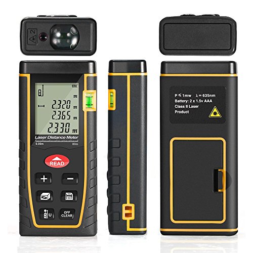 GrandBeing® Tragbare Laser entfernungsmesser , distanzmesser einfach und schnell messen, mit zwei AAA-Batterien, Handschlaufe und Fall tragen - 3