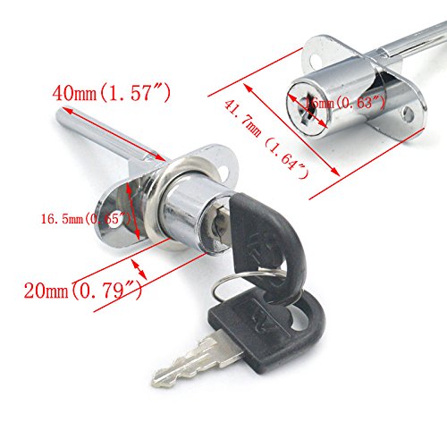 fujiyuan 1 Set Schrank Schloss Möbel Schrank Schublade Schreibtisch Schrank Schrank Datei 2 Schlüssel Craft DIY Hardware approx 16mm 0.63″(nickel) nickel - 2
