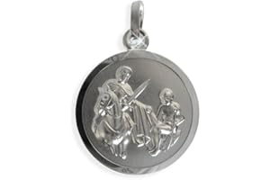 VIENNAGOLD Heiliger Martin Medaille Anhänger 16mm echt Sterling Silber 925 (213057) Gratis Express Gravur