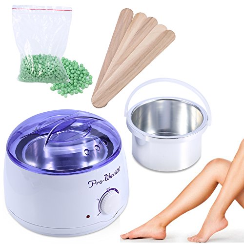 Wax Warmer Hair Removal, 500ml Black Wax Beans Adjustable Electric Temperature Wax Heater + Hard Wax Beans Tool Kits…