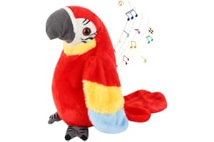 FENGQ Pappagallo Parlante Giocattolo, Elettrico Simpatico Pappagallo parlante, Ripete Quello Che Dici Pappagallo con Funzione di Registrazione Riproduzione per Bambini Educativo (Rosso)