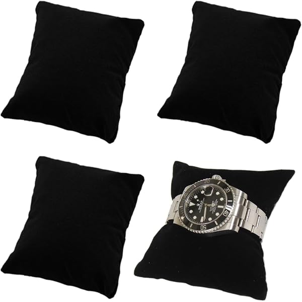 4 Oreillers De Montre En Velours Beebeecraft - Noir Et Blanc - 8x7.5cm - Pour Présentation Et Rangement Bijoux