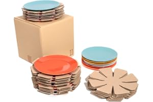 CARTON MARKET Carton de déménagement vaisselle pour 24 assiettes jusqu'à 30cm de diamètre avec plaques antichocs