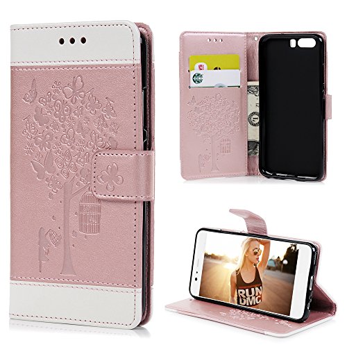 Lanveni Huawei P10 H  lle  Handyh  lle Huawei P10 Flip Case Cover PU Lederh  lle Schutzh  lle Magnetverschluss Ledertasche mit Stander Function Brieft
