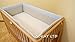 NURSERY BUMPER 420cm LONG ALL ROUND BUMPER TO FIT BABY COT BED (Light Blue/Grey)