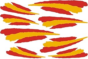 BEPSYOM Set de 8 Pegatinas Stickers Bandera España, Pegatinas Coche, Moto, Casco Moto, Bici, Adhesivos para Scooter, Quad, ATV, Bicicleta, Cascos