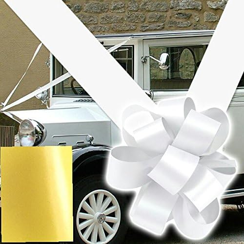 Ribbon and Bows Wedding CAR Decoration.5 Large Bows and 8 METERES of Ribbon (Yellow)
