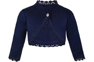 Lilax Little Girls' Knit Long Sleeve Button Closure Bolero Cardigan Shrug