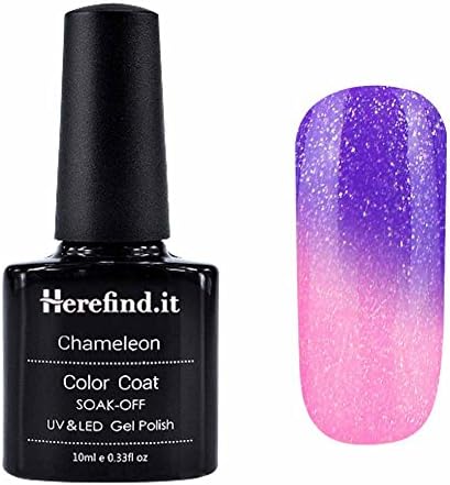 Temperature Color Chameleon Gel Nail Polish Soak Off | Requires UV or LED Nail Lamp| Pearl Purple, Pearl Orchid ( 10ML, Pack of 1) #5732