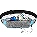 Produktbild Schlanke Taille Gürteltasche, WATACHE Water Resistant Reflektierende verstellbare elastische Gürtel Sport Übung Bund für iPhone X 8 7 Plus Samsung S9 Plus Hinweis 8 in laufenden Gym Marathon Radfahren (Blau)