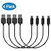 Produktbild JZBRAIN Mini USB C Kabel USB Type C Ladekabel (25cm) Kurzes USB Typ-C Ladekabel für Samsung Galaxy Note 8/S8/S8 Plus, Nexus 5X/6P/Pixel XL, Nokia N1, OnePlus 2/3, Lumia 950/950XL (4er Pack, Schwarz)