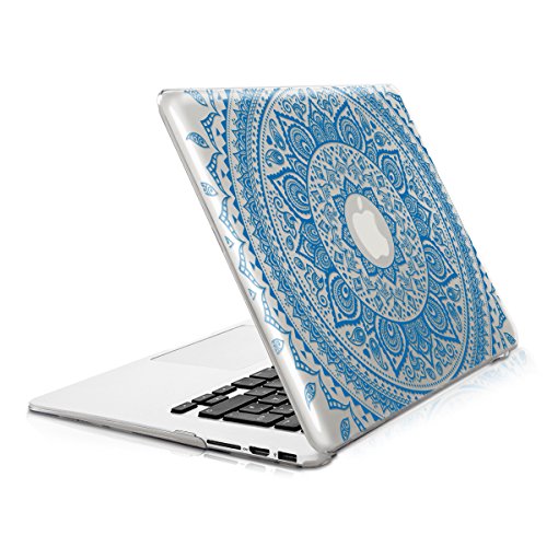kwmobile Crystal Hülle für Apple MacBook Air 13″ (ab Mitte 2011) Hard Case – dünne durchsichtige transparente Schutzhülle Cover Tasche Indische Sonne Design Dunkelblau Transparent - 5