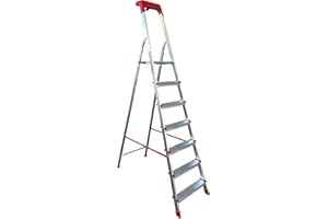 Kasart scala scaletto uso domestico in alluminio portata 150 kg made in Italy certificata EN 131 (7 gradini)