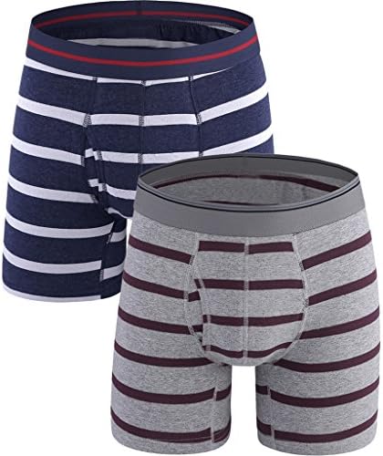Emil Comfort Stripe Boxer Briefs Cotton Colorful mens underwear 2 Packs Small