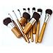 Beauty Kingdom 11pcs Set Bamboo Handles Makeup Brushes Natural Make up Brushes Cosmetics Brush Makeup Brushes Sets Soft Makeup Brush Set Cosmetic Tool Kit with Portable Pouch