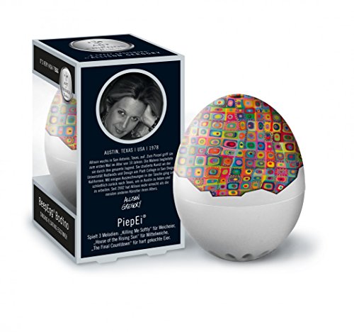 Brainstream A001391 Eieruhr Piep-Ei "Bodino Crazy Crossword", Kunststoff, bunt, 6 x 6 x 5 cm