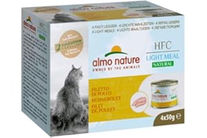 Almo Nature HFC Natural Light Meal - Filete de Pollo - Comida húmeda para Gatos Adultos: 4 Cajas de 50 g