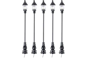 DOITOOL 5 Piezas Modelo De Luz De Jardín Mini Luces De Poste De Calle Estatuilla De Luz De Calle Poste De Lámpara Pueblo Accesorios Vintage Mini Juguete Juguetes, Farolas Miniatura Con