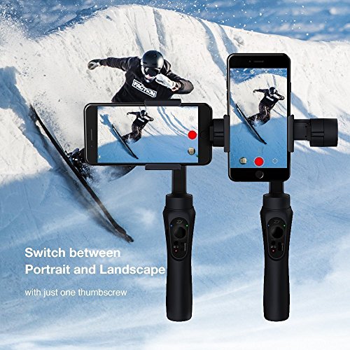 Zhiyun Smooth-Q 3-Axis Handheld Stabilizzatore a Gimbale per Smartphone da 3,5 pollici a 6 pollici in Dimensione per IPhone 7 Plus 6 Plus Samsung Galaxy S7 S6 S5 Controllo senza fili Panoramica verticale di ripresa verticale (nero)