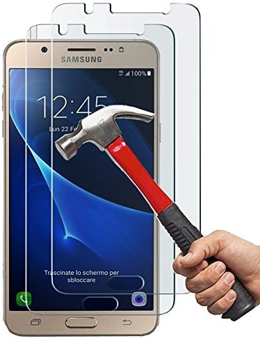 Anderwj5 2016 Twin Pack [2-Pack] Galaxy J5 Screen Protector, Premium Tempered Glass Screen Protector for Samsung Galaxy J5 (2016 Release Only)