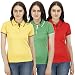 PRO Lapes Solid Polo Neck Collar T-Shirts with Tipping Set of 3 for Women RS.999.00
