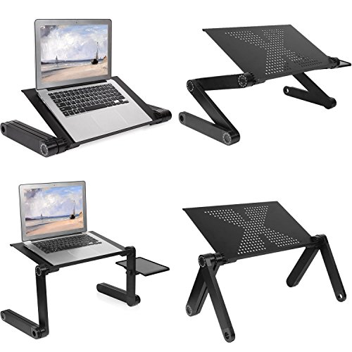 HOMFA Notebooktisch Bildschirmst  nder als Betttisch Laptoptablett Lese Tisch faltbar mit Luftrillen 42 26 5-50cm  0  -360  schwenkbar