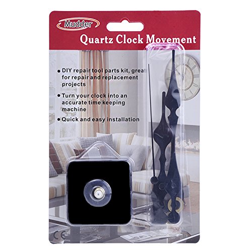 Mudder Quarz Uhrwerk Ersatzteil Schwarze Zeiger Reparaturwerkzeug, 3/10 Zoll Maximale Vorwahlknopf Stark, 4/ 5 Zoll in Gesamtschaftlänge - 6