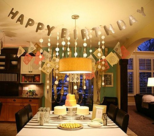 SUNBEAUTY 3 Meter Gold Glitter HAPPY BIRTHDAY Girlande Geburtstag Deko - 6