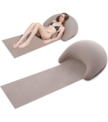 Tapis De Plage Avec Oreiller Gonflable Intégré - 160 X 70 Cm, Anti-Sable, Portable, Pour Sieste Et Bronzage