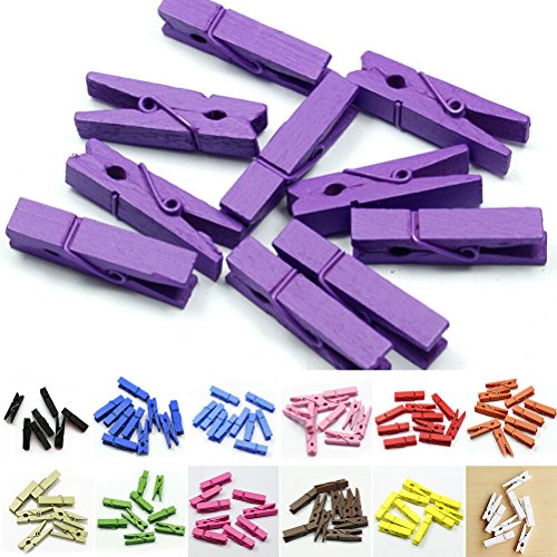 20 Stück 35mm Mini Holz Foto Papier Pegs Deko Holzklammern Wäscheklammer Kleidung Pin Clips-Weiß - 3