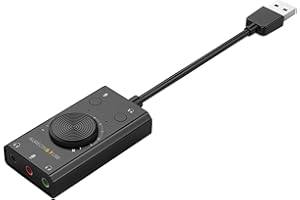 TerraTec AUREON 5.1 USB Externe Soundkarte 2 in 1 USB Stereo Sound Card Adapter mit Lautstärkeregler und Volume Kontrolle Plug & Play für PC, Notebook, Tablet, MacBook