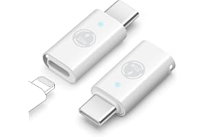 BORLTER CLAMP Lightning till USB-C-adapter med PD35W, 2-pack, stöder PD- och QC-laddning och dataöverföring, för iPhone 17/16/15, Galaxy och andra USB-C-enheter