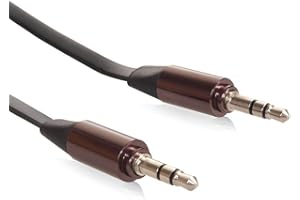Maclean MCTV-694 B płaski kabel audio kabel płaski adapter jack 3,5 mm Aux Audio wtyczka jack (1 m, czarny)