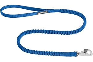 RUFFWEAR Smycz dla psa, wysuwana smycz dla psa od 1 do 1,8 m, nieplącząca się, wytrzymała smycz do biegania i wyprowadzania psów, Zero Shock Flexi, niebieska, duża