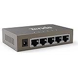 Tenda Switch Ethernet 5 Porte Gigabit TEG1005D, Sdoppiatore Rete RJ45, Plug & Play, Montaggio Desktop o a Parete, Acciaio