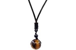 Mayting Pendentif Oeil de Tigre Collier de Pendentif Pierres Précieuses Cadeau pour les Hommes et les Femmes Collier