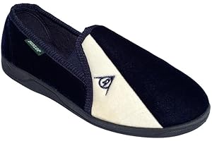 DUNLOP Duncan Mens Velour Twin Gusset Slippers