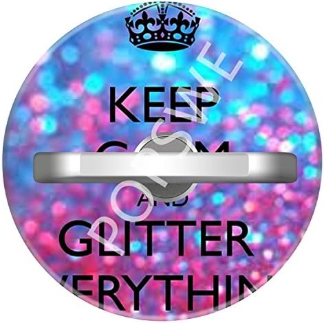POPSWE Phone ring stand holder Metal Finger Grip Stand (r260), Car Mount 360 Degree Rotation Phone Ring Grip for iphone phone ring stent Keep Calm And Glitter Everything