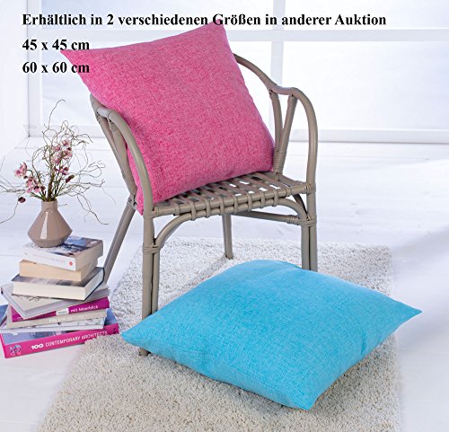 XXL Melange-Kissen mit RV und herausnehmbarer Füllung / 60×60 cm / Deko-/Zierkissen / Sofakissen / taupe (graubraun) - 5