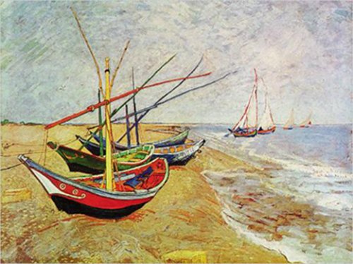 Preisvergleich Produktbild Vincent Van Gogh - Barche Sulla Spiaggia Kunstdruck