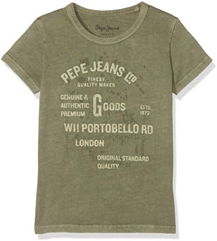Pepe Jeans Boy's JARIBO SS Jr T-Shirt, Green (Army), 12 Years (Manufacturer size: 12)