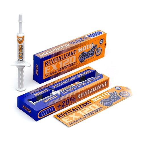 XADO Revitalizant EX120 Moto, aditivo concentrado para aceite de motor de motos, scooters y motosierras. Protección contra el desgaste