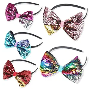 BAKEFY BOW SEQUINS 4 piece Sequins kids baby girls headbands Costume Parties, Theme, Birthday Party accessories