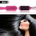 Hair Straightener,Longko 3 In 1 Electronic Hair Straightening Brush With LCD Temperature Control 120? to 200?, Hair Comb with Fast Styling, Detangling Electric Straightener(Rose Red)